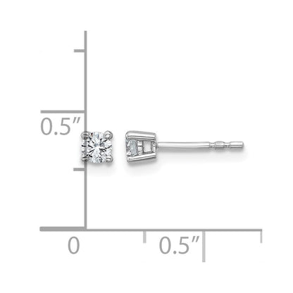 14K Weißgold Ohrstecker mit 0,25 ct. zertifizierten, im Labor gezüchteten Diamanten, VS/SI+ G+, rund, 4-Krappen-Fassung, hohes Gewicht