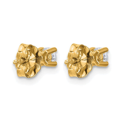 14K Gelbgold Ohrstecker mit 0,25 ct. zertifiziertem, im Labor gezüchtetem Diamant, VS/SI+ G+, rund, Vierzack-Fassung