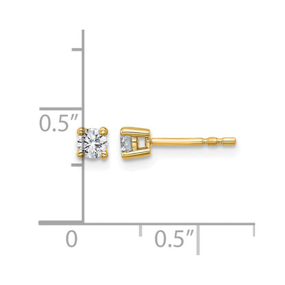 14K Gelbgold Ohrstecker mit 0,25 ct. laborgezüchteten Diamanten VS/SI+ G+, rund, 4-Krappen-Fassung, schwere Ausführung