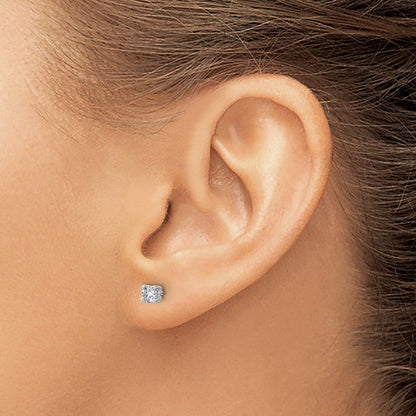 14K Weißgold 0,33 ct. Zertifizierte Laborgezüchtete Diamant-Ohrstecker VS/SI+ G+ Rund 4-Krappen Schweres Gewicht
