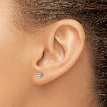 14K Weißgold 0,33 ct. Zertifizierte Laborgezüchtete Diamant-Ohrstecker VS/SI+ G+ Rund 4-Krappen Schweres Gewicht