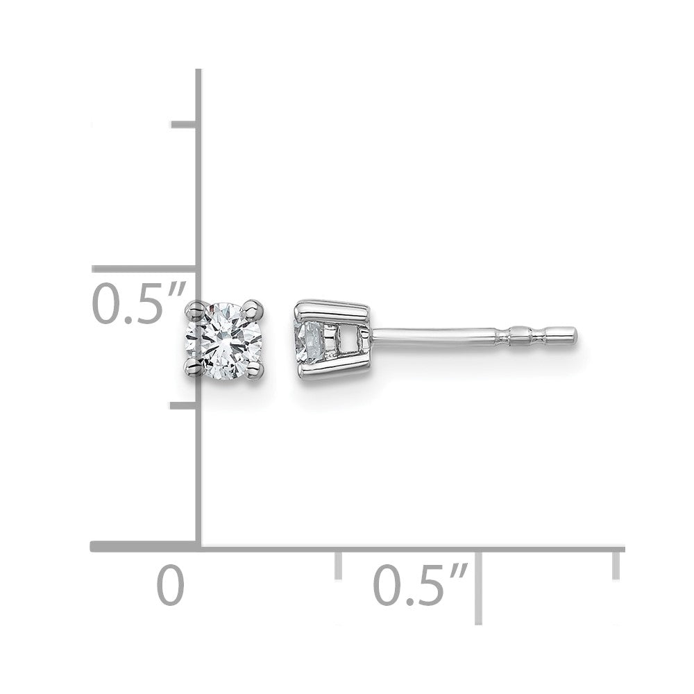 14K Weißgold Ohrstecker mit 0,33 ct. laborgezüchteten Diamanten, rund, VS/SI+ G+, 4-Krappen-Fassung, Schwergewicht