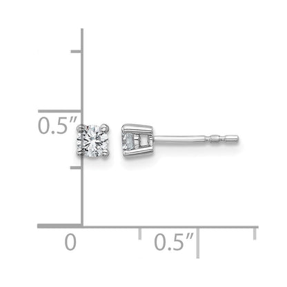 14K Weißgold 0,33 ct. Zertifizierte Laborgezüchtete Diamant-Ohrstecker VS/SI+ G+ Rund 4-Krappen Schweres Gewicht