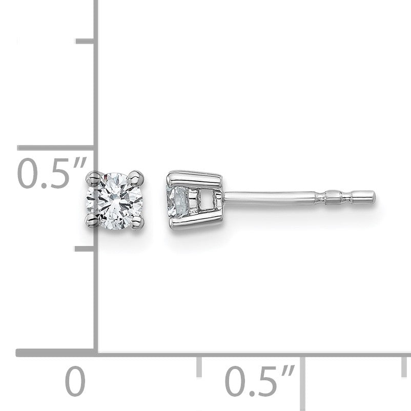 14K Weißgold 0,33 ct. Zertifizierte Laborgezüchtete Diamant-Ohrstecker VS/SI+ G+ Rund 4-Krappen Schweres Gewicht