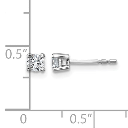 14K Weißgold 0,33 ct. Zertifizierte Laborgezüchtete Diamant-Ohrstecker VS/SI+ G+ Rund 4-Krappen Schweres Gewicht