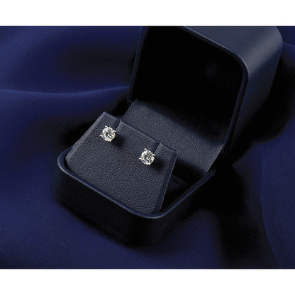 14K Weißgold Ohrstecker mit 0,33 ct. laborgezüchteten Diamanten, rund, VS/SI+ G+, 4-Krappen-Fassung, Schwergewicht