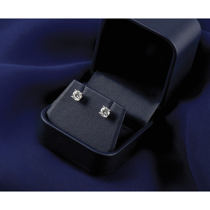 14K Weißgold Ohrstecker mit 0,25 ct. zertifizierten, im Labor gezüchteten Diamanten, VS/SI+ G+, rund, 4-Krappen-Fassung, hohes Gewicht