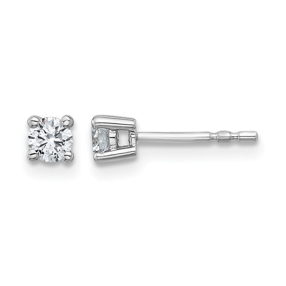 14K Weißgold Ohrstecker mit 0,33 ct. laborgezüchteten Diamanten, rund, VS/SI+ G+, 4-Krappen-Fassung, Schwergewicht