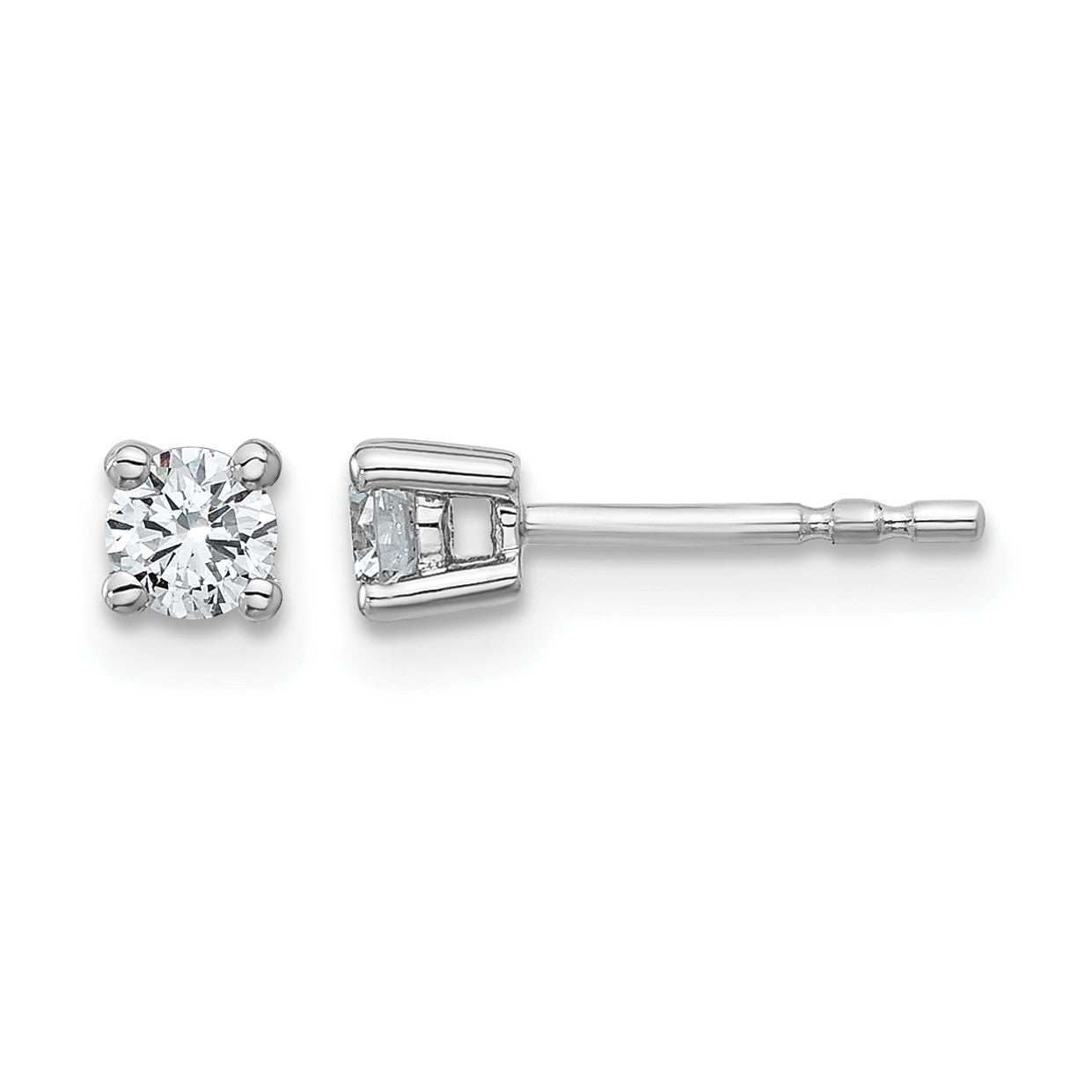 14K Weißgold 0,33 ct. Zertifizierte Laborgezüchtete Diamant-Ohrstecker VS/SI+ G+ Rund 4-Krappen Schweres Gewicht