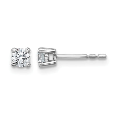 14K Weißgold 0,33 ct. Zertifizierte Laborgezüchtete Diamant-Ohrstecker VS/SI+ G+ Rund 4-Krappen Schweres Gewicht