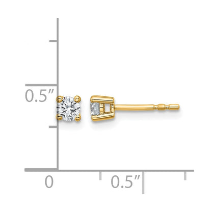 14K Gelbgold Ohrstecker mit 0,33 ct. im Labor gezüchteten Diamanten, VS/SI+ G+, rund, 4-Krappen-Fassung, schweres Gewicht