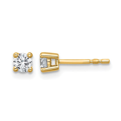 14K Gelbgold Ohrstecker mit 0,33 ct. im Labor gezüchteten Diamanten, VS/SI+ G+, rund, 4-Krappen-Fassung, schweres Gewicht