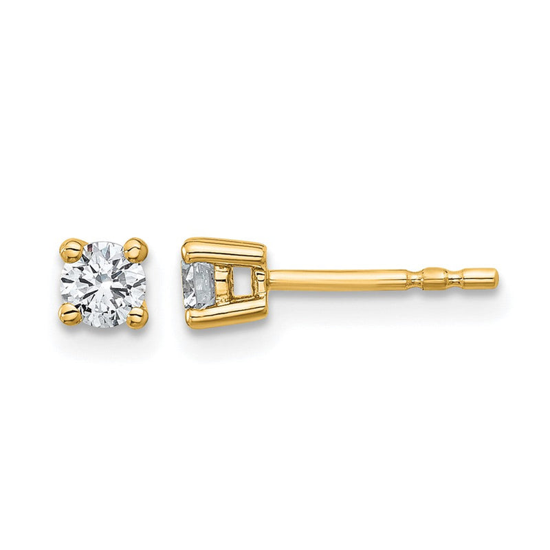14K Gelbgold Ohrstecker mit 0,33 ct. im Labor gezüchteten Diamanten, VS/SI+ G+, rund, 4-Krappen-Fassung, schweres Gewicht
