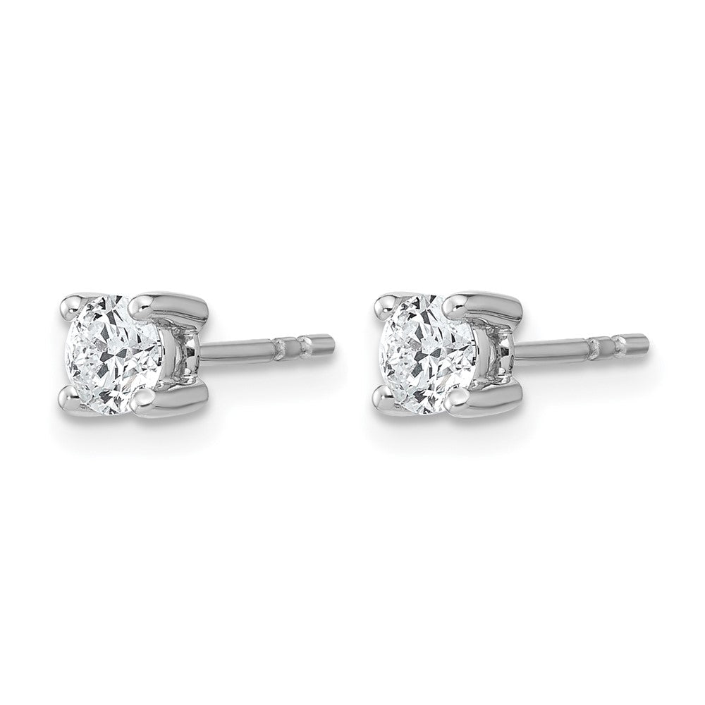 14K Weißgold Ohrstecker mit 0,5 ct. zertifizierten, im Labor gezüchteten Diamanten, VS/SI+ G+, rund, 4-Krappen-Fassung, hohes Gewicht