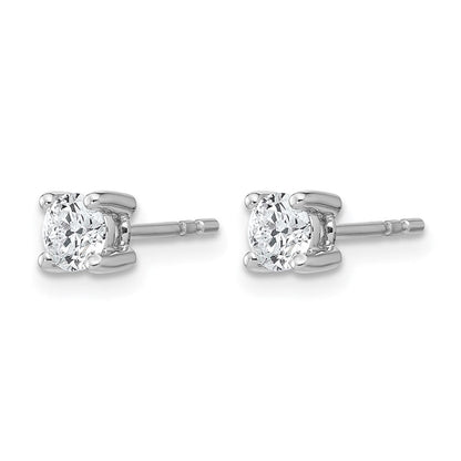 14K Weißgold Ohrstecker mit 0,5 ct. zertifizierten, im Labor gezüchteten Diamanten, VS/SI+ G+, rund, 4-Krappen-Fassung, hohes Gewicht