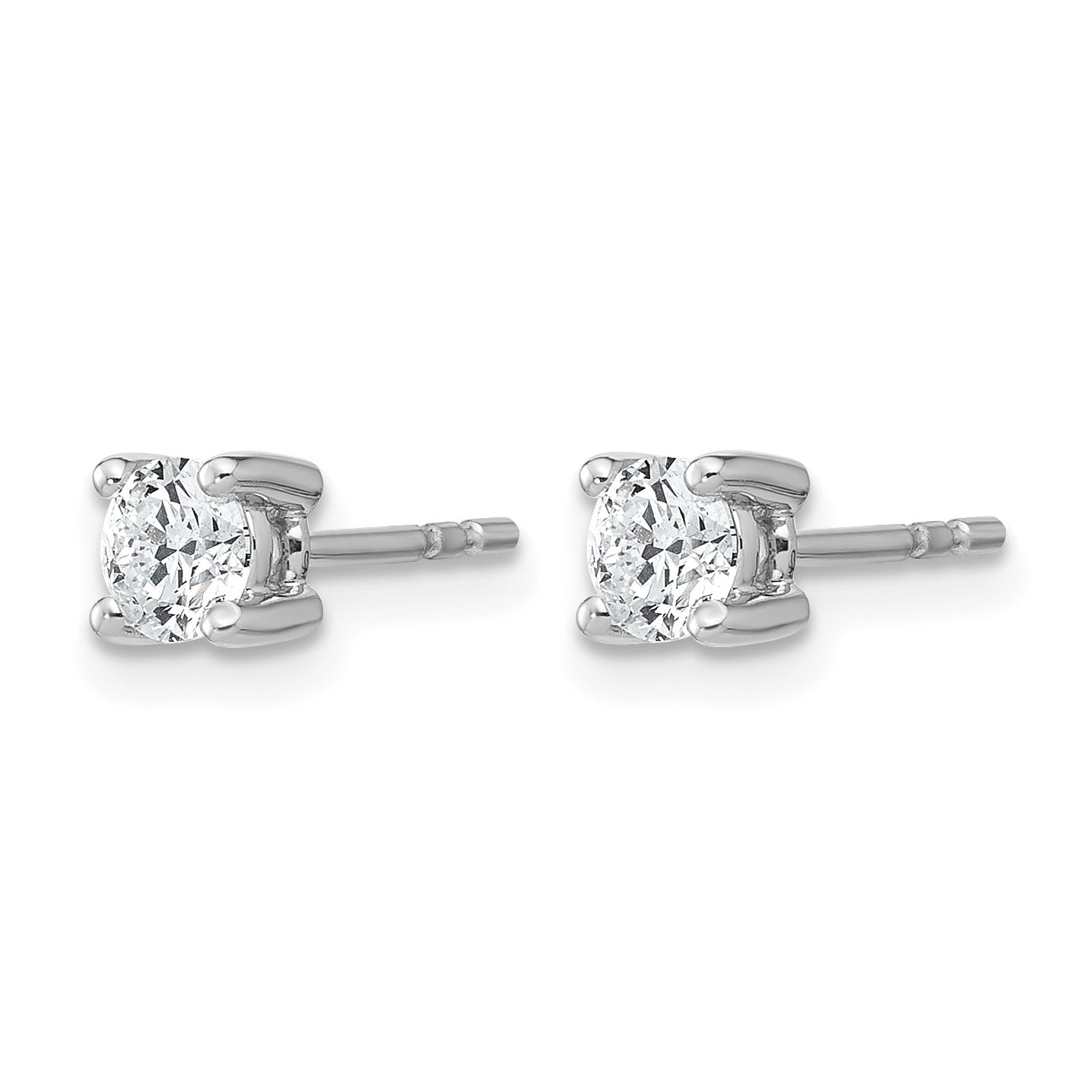 14K Weißgold Ohrstecker mit 0,5 ct. im Labor gezüchteten Diamanten, VS/SI+ G+, rund, 4-Krappen-Fassung, schweres Gewicht