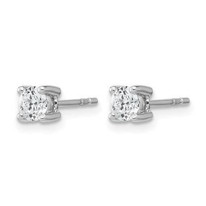 14K Weißgold Ohrstecker mit 0,5 ct. im Labor gezüchteten Diamanten, VS/SI+ G+, rund, 4-Krappen-Fassung, schweres Gewicht