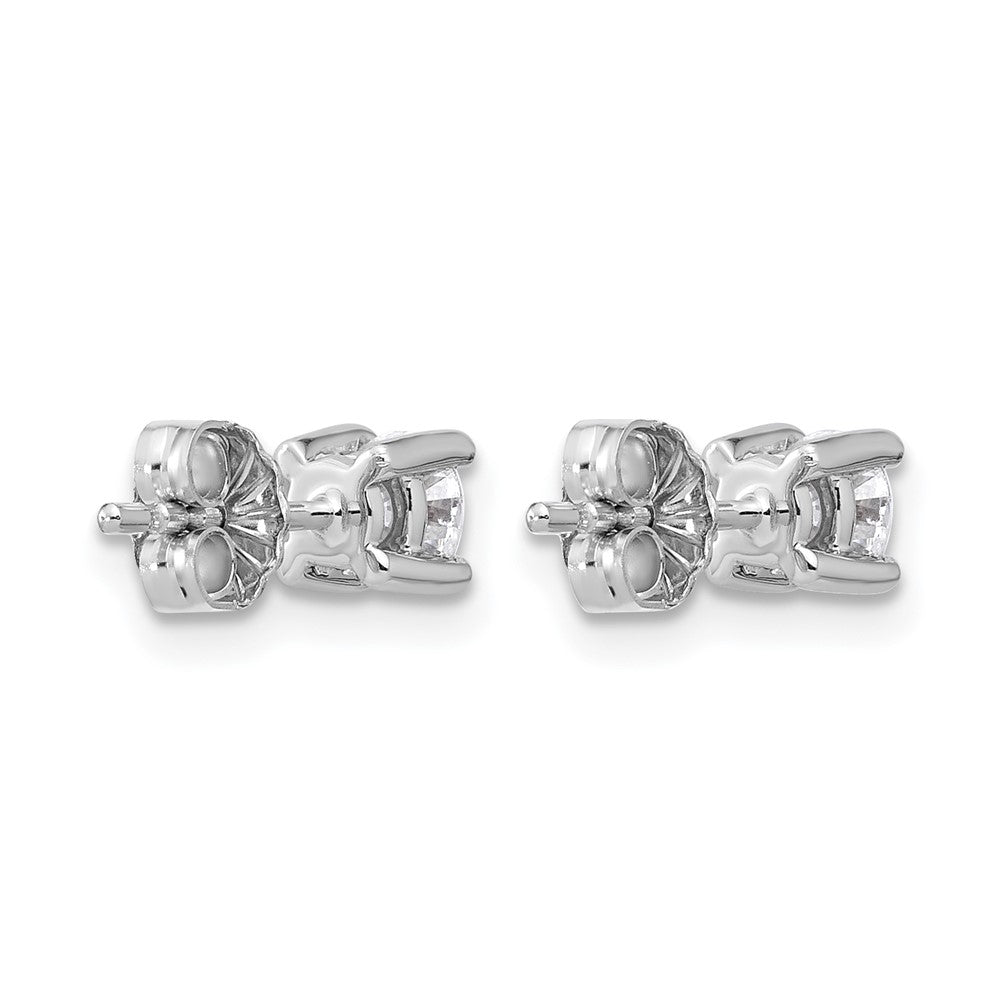 14K Weißgold Ohrstecker mit 0,5 ct. zertifizierten, im Labor gezüchteten Diamanten, VS/SI+ G+, rund, 4-Krappen-Fassung, hohes Gewicht
