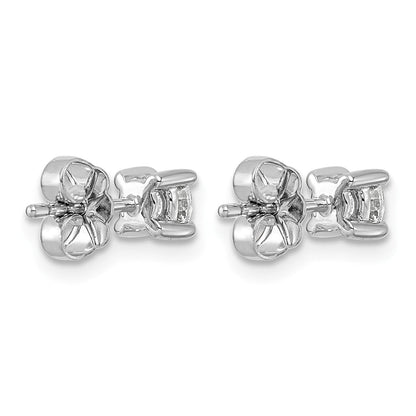 14K Weißgold Ohrstecker mit 0,5 ct. im Labor gezüchteten Diamanten, VS/SI+ G+, rund, 4-Krappen-Fassung, schweres Gewicht