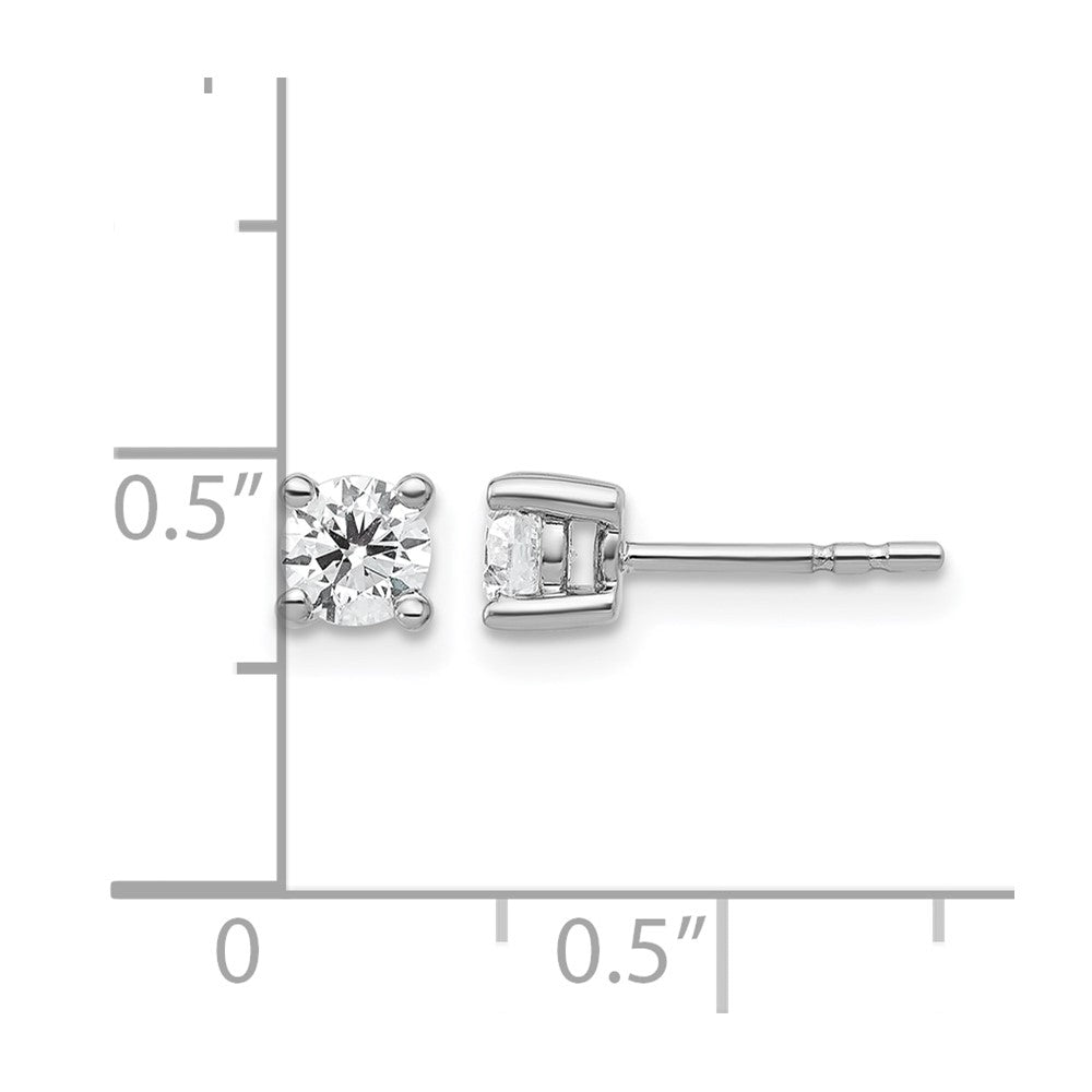 14K Weißgold Ohrstecker mit 0,5 ct. zertifizierten, im Labor gezüchteten Diamanten, VS/SI+ G+, rund, 4-Krappen-Fassung, hohes Gewicht