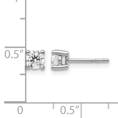 14K Weißgold Ohrstecker mit 0,5 ct. im Labor gezüchteten Diamanten, VS/SI+ G+, rund, 4-Krappen-Fassung, schweres Gewicht