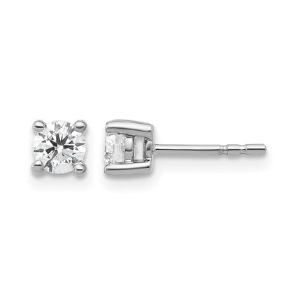 14K Weißgold Ohrstecker mit 0,5 ct. zertifizierten, im Labor gezüchteten Diamanten, VS/SI+ G+, rund, 4-Krappen-Fassung, hohes Gewicht