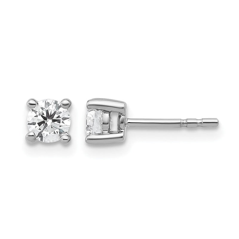 14K Weißgold Ohrstecker mit 0,5 ct. zertifizierten, im Labor gezüchteten Diamanten, VS/SI+ G+, rund, 4-Krappen-Fassung, hohes Gewicht