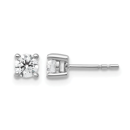14K Weißgold Ohrstecker mit 0,5 ct. im Labor gezüchteten Diamanten, VS/SI+ G+, rund, 4-Krappen-Fassung, schweres Gewicht