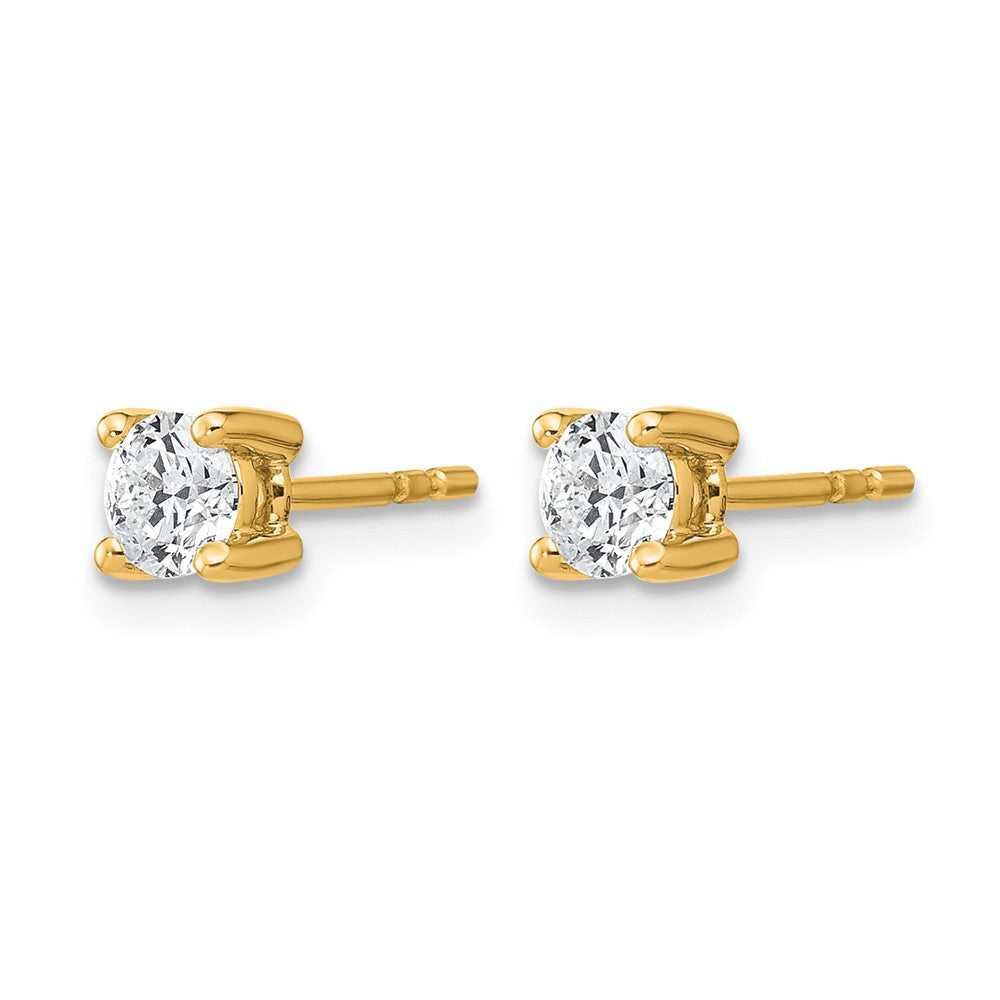 14K Gelbgold 0,5 ct. Zertifizierte Laborgezüchtete Diamant-Ohrstecker VS/SI+ G+, Rund, 4-Krappen-Fassung, Schweres Gewicht
