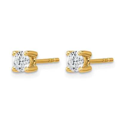 14K Gelbgold 0,5 ct. Zertifizierte Laborgezüchtete Diamant-Ohrstecker VS/SI+ G+, Rund, 4-Krappen-Fassung, Schweres Gewicht