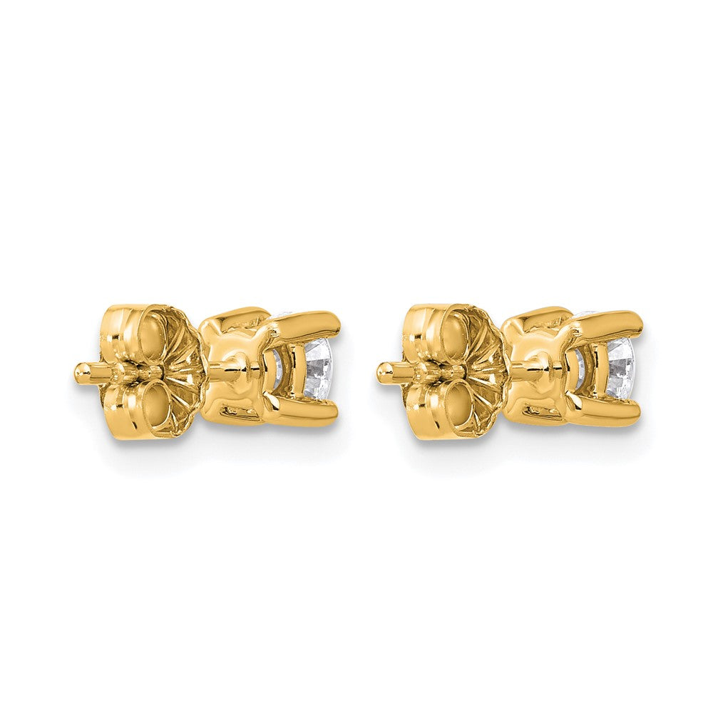 14K Gelbgold Ohrstecker mit 0,5 ct. laborgewachsenen Diamanten, VS/SI+ G+, rund, 4-Krappen-Fassung, schweres Gewicht