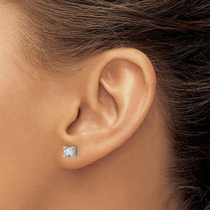 14K Weißgold 0,67 ct. Zertifizierter Labor-gezüchteter Diamant VS/SI+ G+ Rund 4-Krappen Schweres Gewicht Ohrstecker