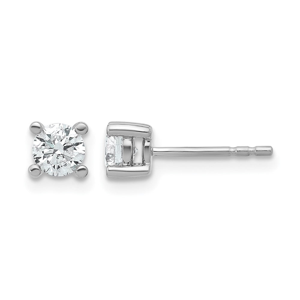 14K Weißgold Laborgezüchtete Diamant-Ohrstecker, 0,67 ct. Gesamtgewicht, VS/SI+ G+, rund, 4-Krappen-Fassung, hohes Gewicht