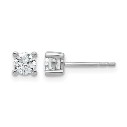 14K Weißgold Laborgezüchtete Diamant-Ohrstecker, 0,67 ct. Gesamtgewicht, VS/SI+ G+, rund, 4-Krappen-Fassung, hohes Gewicht