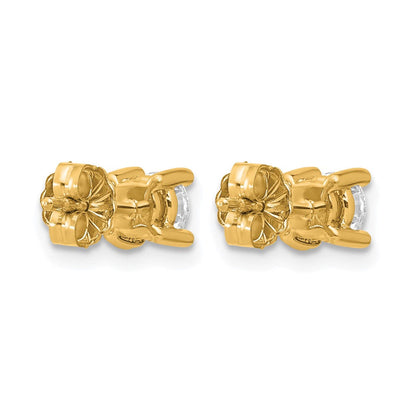 14K Gelbgold Ohrstecker mit 0,67 ct. Laborgezüchteten Diamanten, VS/SI+ G+, Rund, 4-Krappen-Fassung, Schwere Ausführung