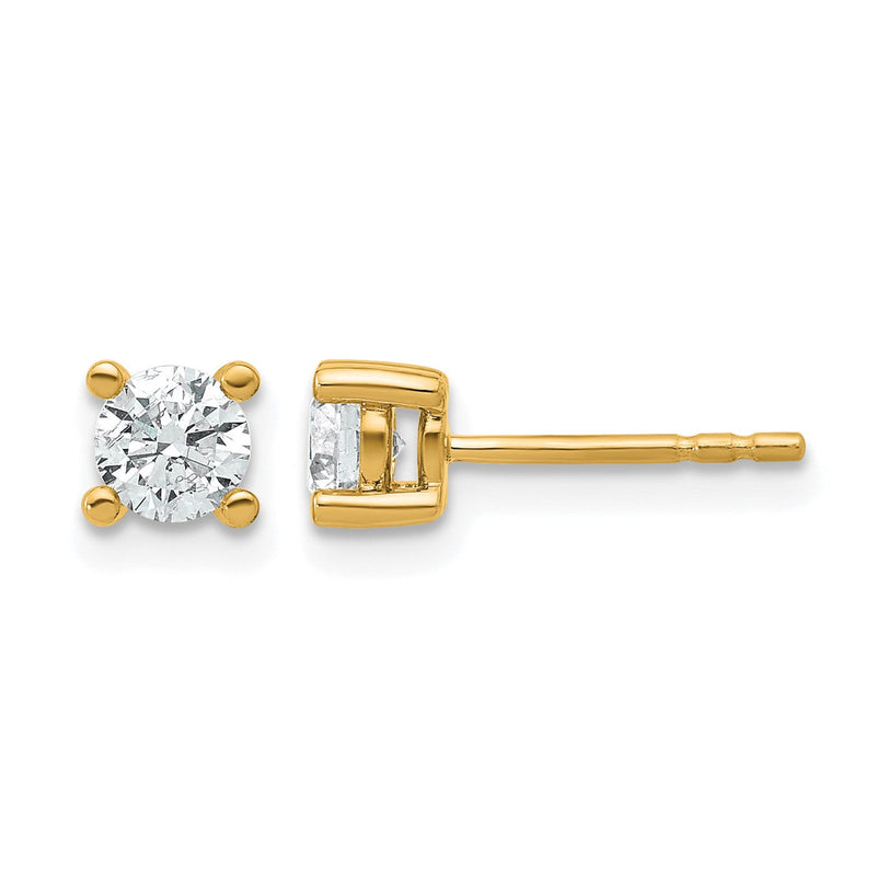 14K Gelbgold 2/3 ct Im Labor Gezüchtet Diamant Vs+ F+ Rund 4 Krappen Schwer Gewicht. Ohrstecker