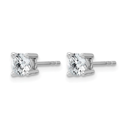 14K Weißgold Ohrstecker mit 0,75 ct. zertifizierten, im Labor gezüchteten Diamanten, VS/SI+ G+, rund, 4-Krappen-Fassung, schweres Gewicht