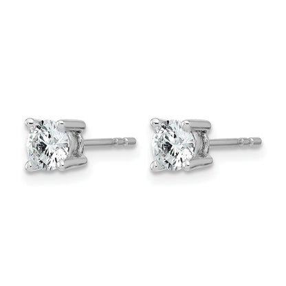 14K Weißgold Ohrstecker mit 0,75 ct. laborgezüchteten Diamanten, VS/SI+ G+, rund, 4-Krappen-Fassung, hohes Gewicht