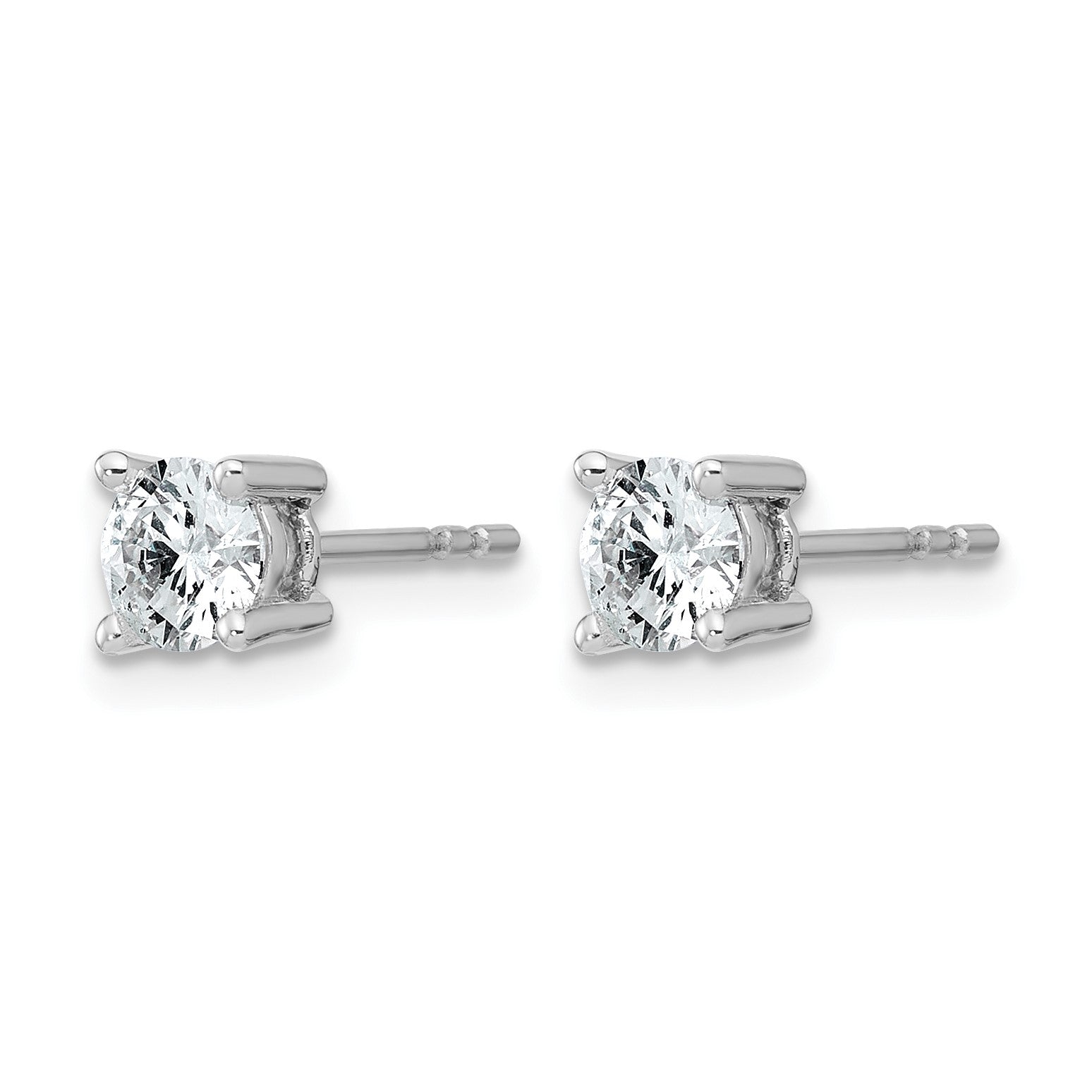 14K Weißgold Ohrstecker mit 0,75 ct. zertifizierten, im Labor gezüchteten Diamanten, VS/SI+ G+, rund, 4-Krappen-Fassung, schweres Gewicht