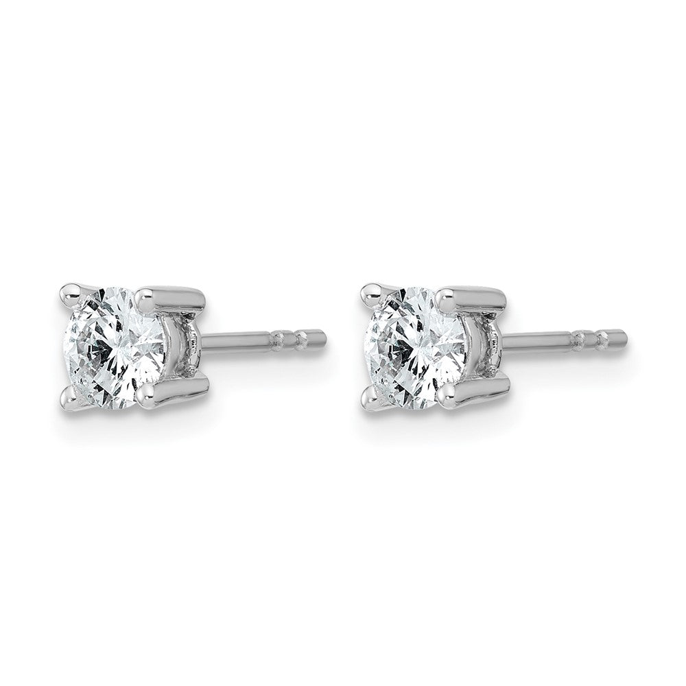 14K Weißgold Ohrstecker mit 0,75 ct. laborgezüchteten Diamanten, VS/SI+ G+, rund, 4-Krappen-Fassung, hohes Gewicht
