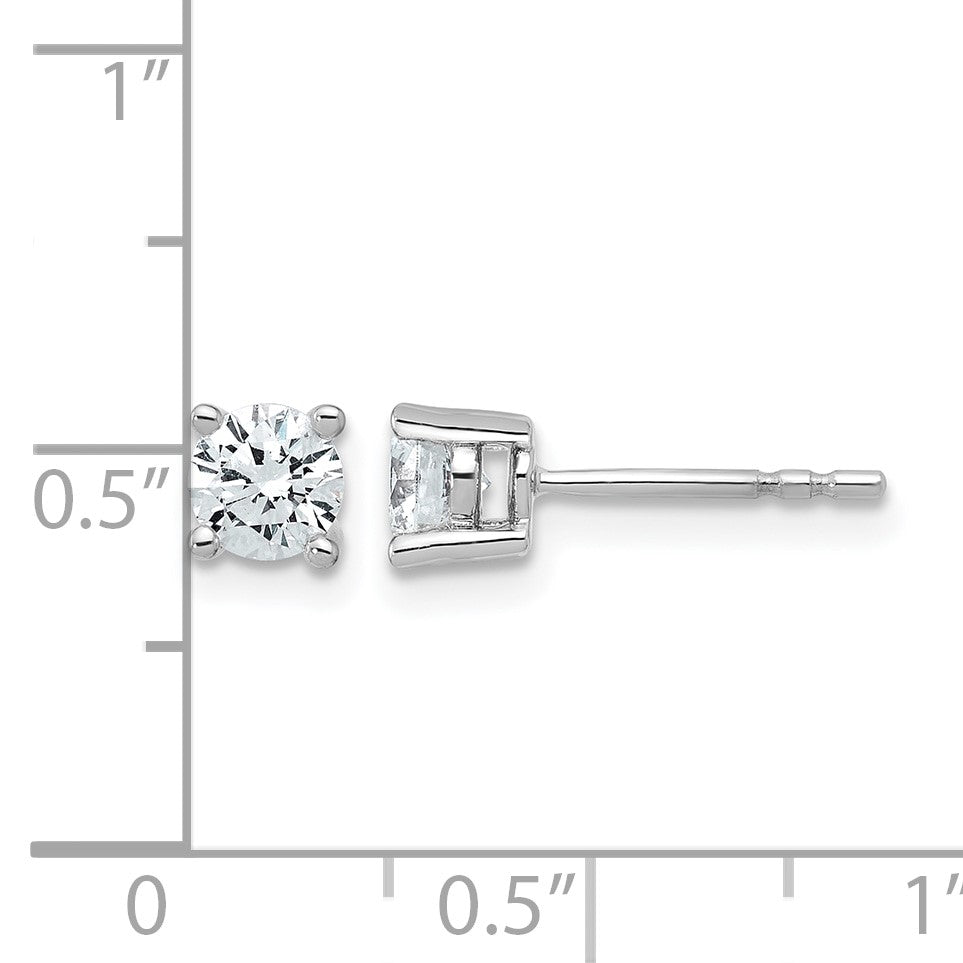 14K Weißgold Ohrstecker mit 0,75 ct. zertifizierten, im Labor gezüchteten Diamanten, VS/SI+ G+, rund, 4-Krappen-Fassung, schweres Gewicht