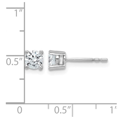 14K Weißgold Ohrstecker mit 0,75 ct. laborgezüchteten Diamanten, VS/SI+ G+, rund, 4-Krappen-Fassung, hohes Gewicht