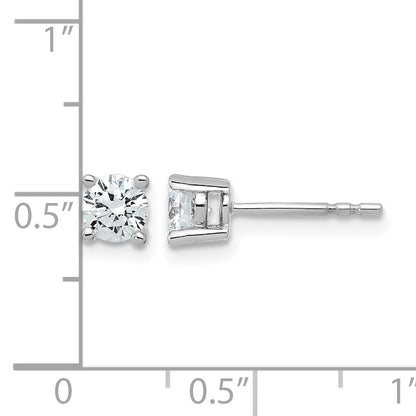 14K Weißgold Ohrstecker mit 0,75 ct. laborgezüchteten Diamanten, VS/SI+ G+, rund, 4-Krappen-Fassung, hohes Gewicht