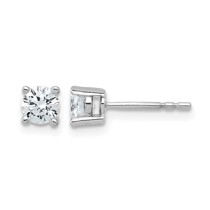14K Weißgold Ohrstecker mit 0,75 ct. zertifizierten, im Labor gezüchteten Diamanten, VS/SI+ G+, rund, 4-Krappen-Fassung, schweres Gewicht
