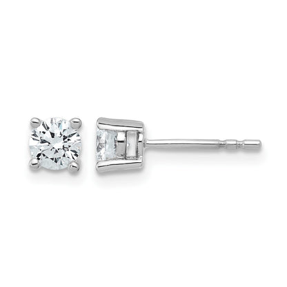14K Weißgold Ohrstecker mit 0,75 ct. zertifizierten, im Labor gezüchteten Diamanten, VS/SI+ G+, rund, 4-Krappen-Fassung, schweres Gewicht
