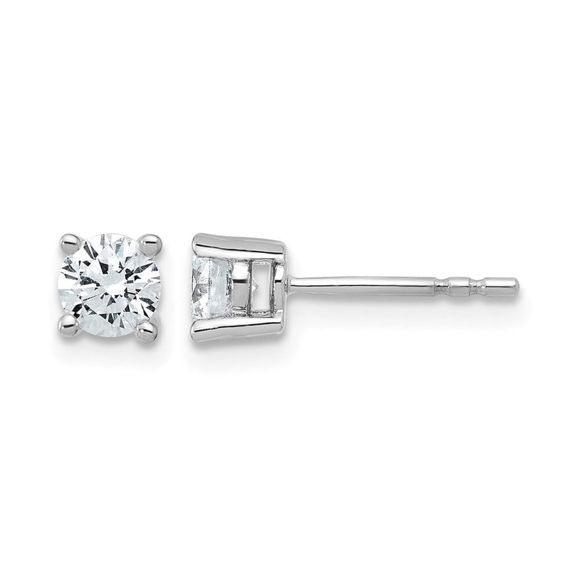 14K Weißgold Ohrstecker mit 0,75 ct. laborgezüchteten Diamanten, VS/SI+ G+, rund, 4-Krappen-Fassung, hohes Gewicht