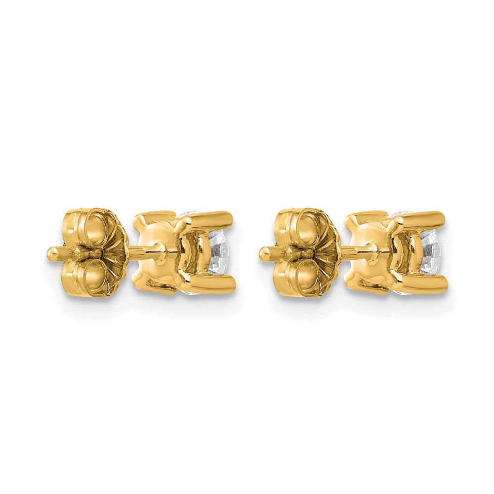 14K Gelbgold Ohrstecker mit 0,75 ct. zertifizierten, im Labor gezüchteten Diamanten, VS/SI+ G+, rund, 4-Krappen-Fassung, schweres Gewicht