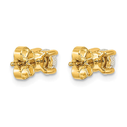 14K Gelbgold Ohrstecker mit 0,75 ct. zertifizierten, im Labor gezüchteten Diamanten, VS/SI+ G+, rund, 4-Krappen-Fassung, schweres Gewicht