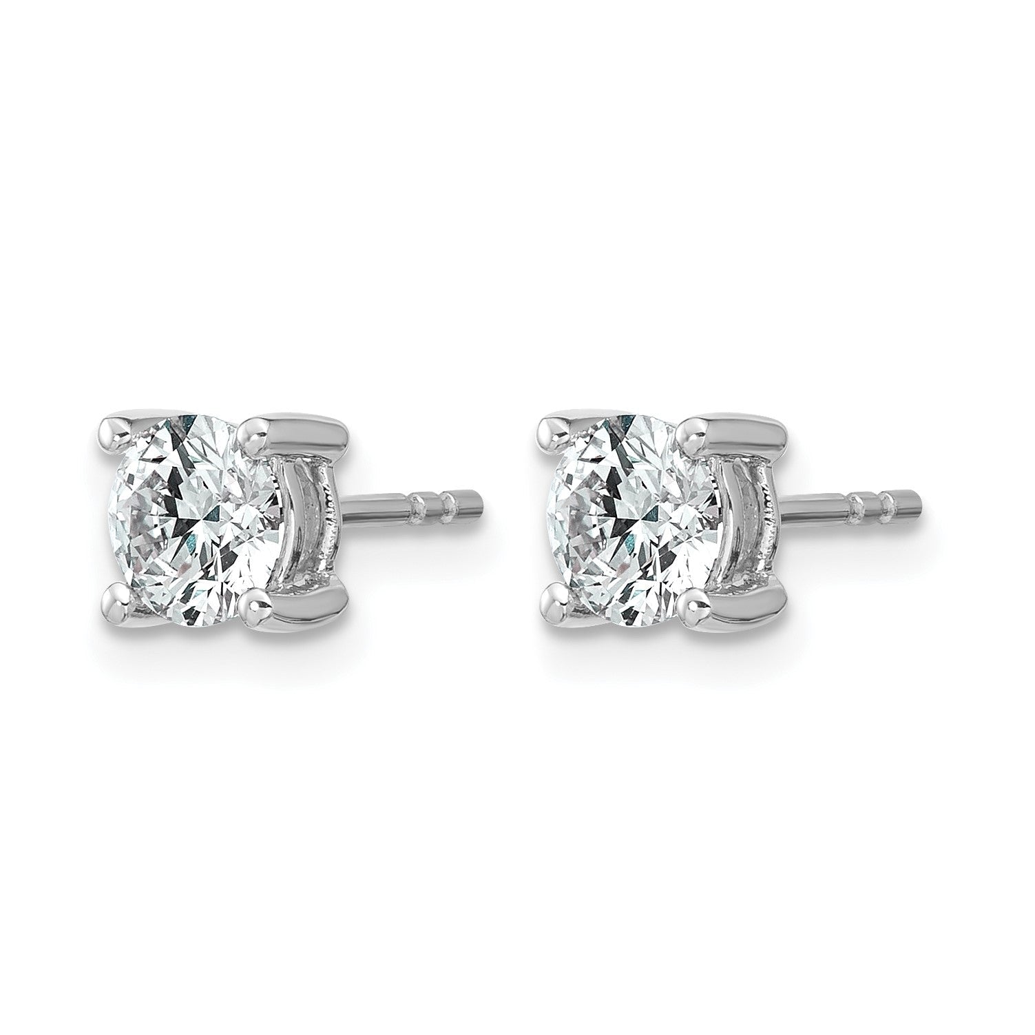 14K Weißgold Ohrstecker mit 1 ct. zertifiziertem, im Labor gezüchtetem Diamant, VS+ F+, Rund, Vierkrappenfassung
