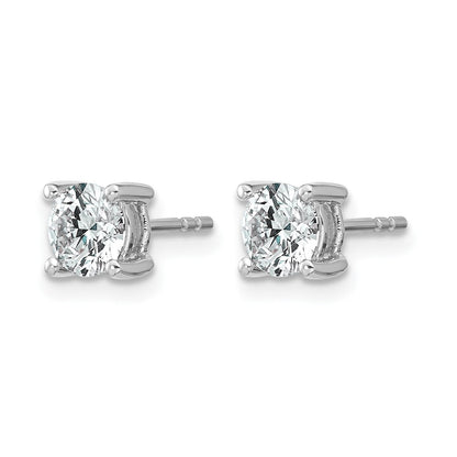 14K Weißgold Ohrstecker mit 1 ct. Labor gezüchteten Diamanten, VS/SI+ G+, rund, 4-Krappen-Fassung, hohes Gewicht